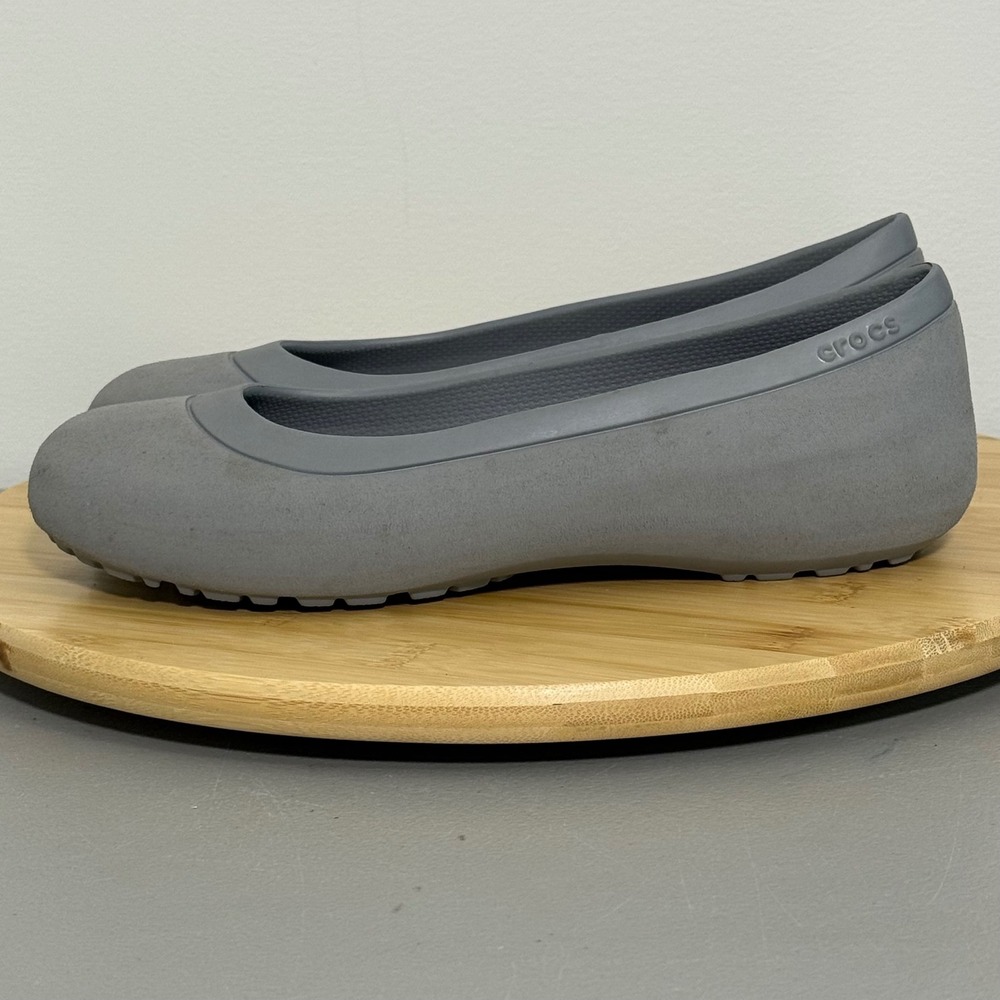 Crocs Mammoth Lined Flats Women's Size 8 Gray Soft Uppers Faux Fur‎ Insoles - Picture 3 of 8